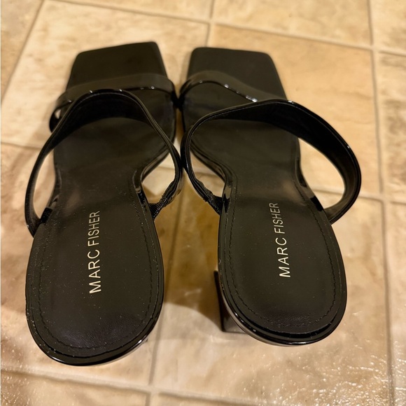 Marc Fisher Glossy Black Strappy Heels - Picture 3 of 3
